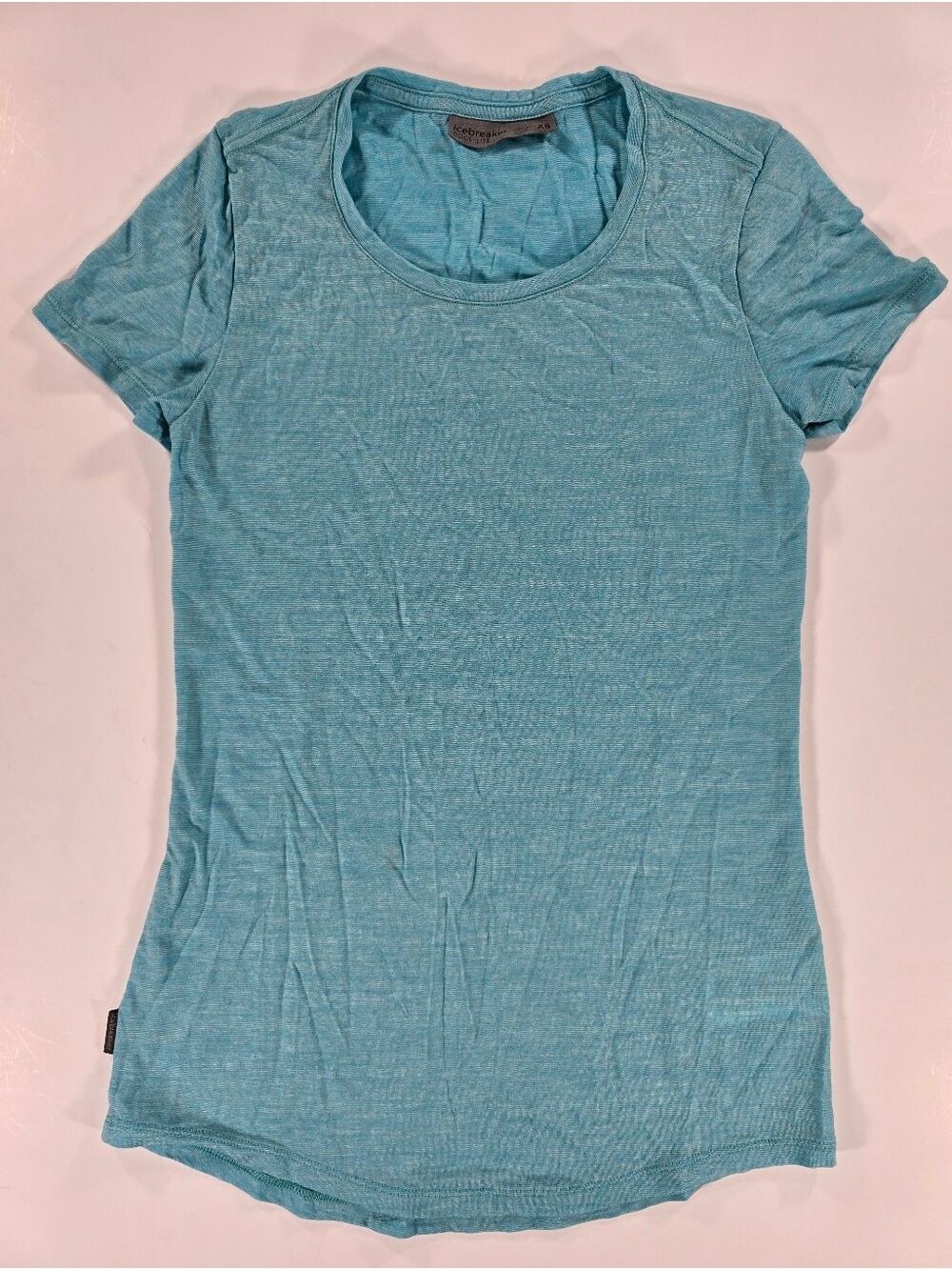 ICEBREAKER Merino Wool Cool-Lite Women’s T-Shirt Light Blue XS Short Sleeve Hike